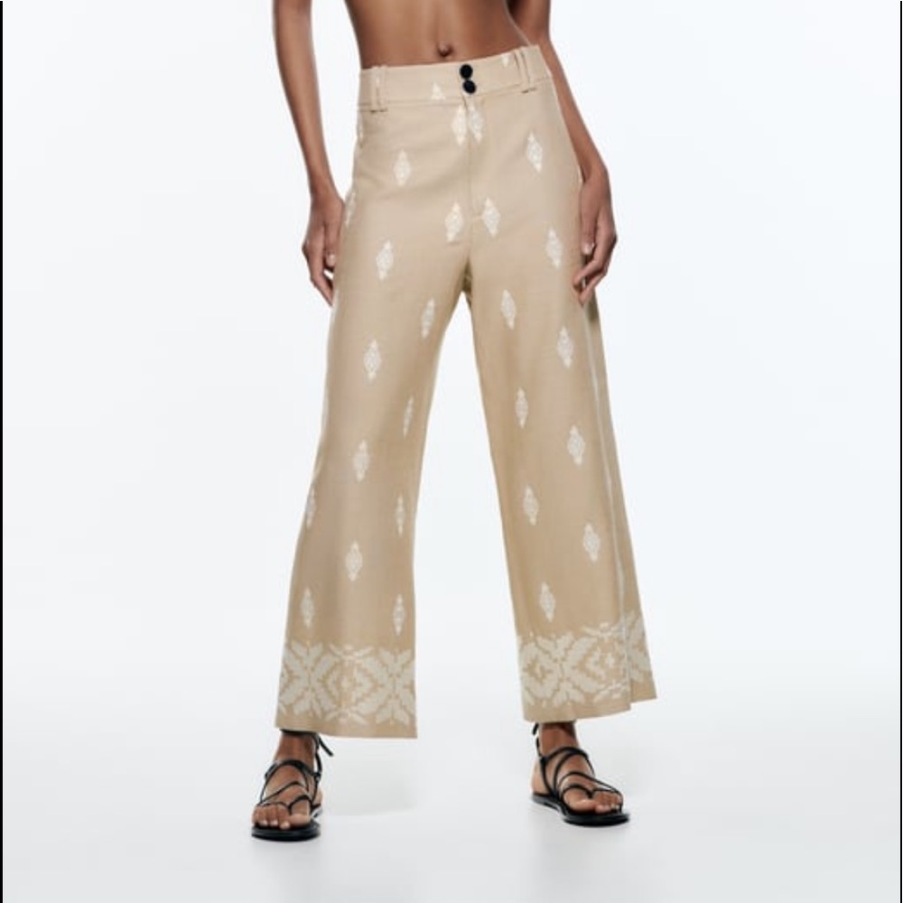 Zara linen blend culottes. NWOT